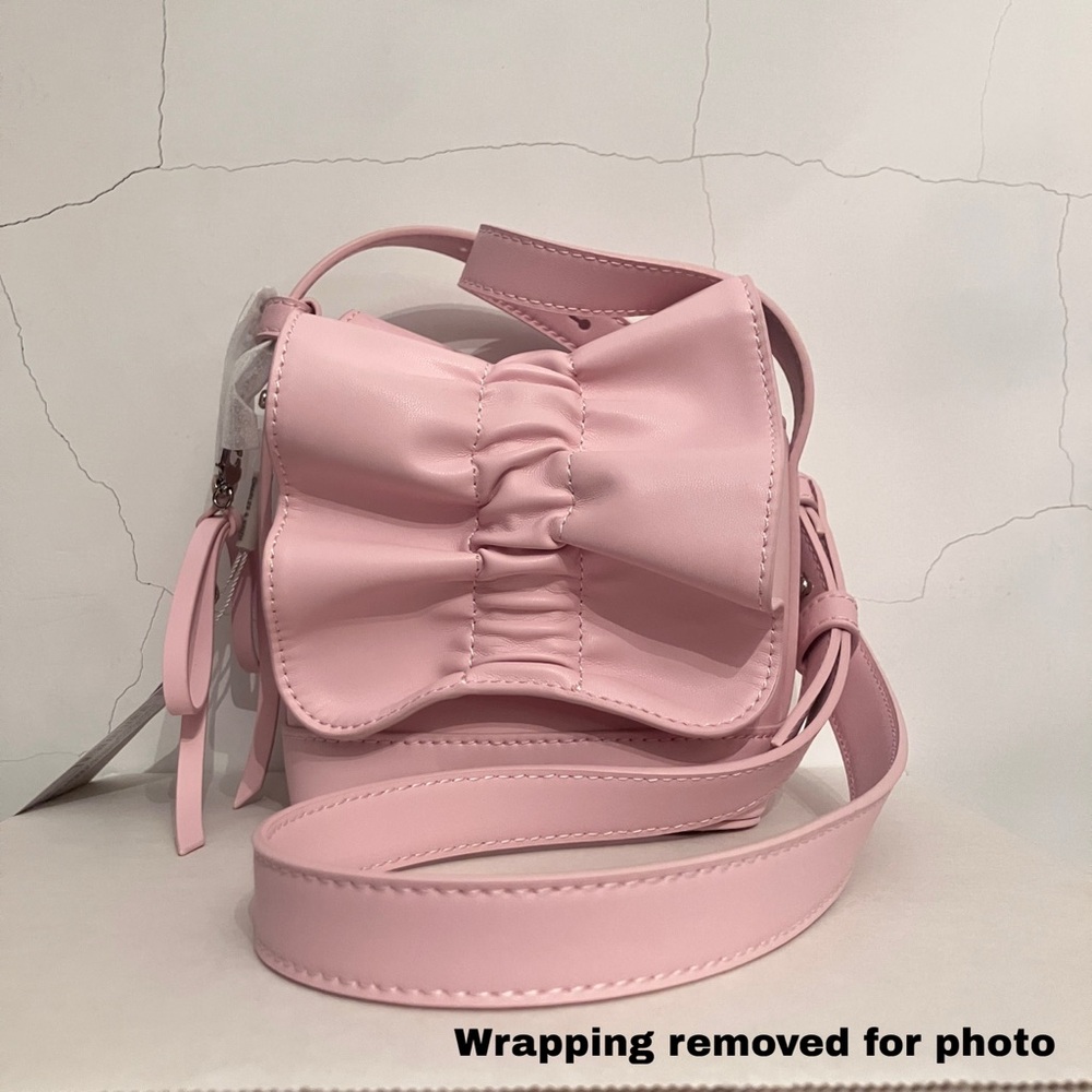 Charles & Keith Kadee Ruched Bow-Charm Mini Bag NWT - Picture 4 of 12
